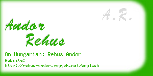 andor rehus business card